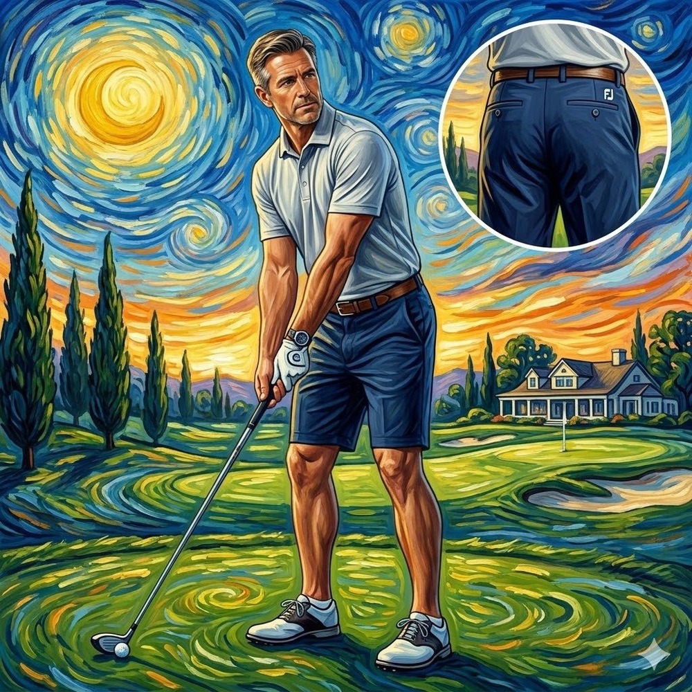 FootJoy Mens Performance Golf Shorts Navy Blue W40 Stretch Techwear FJ 40W
